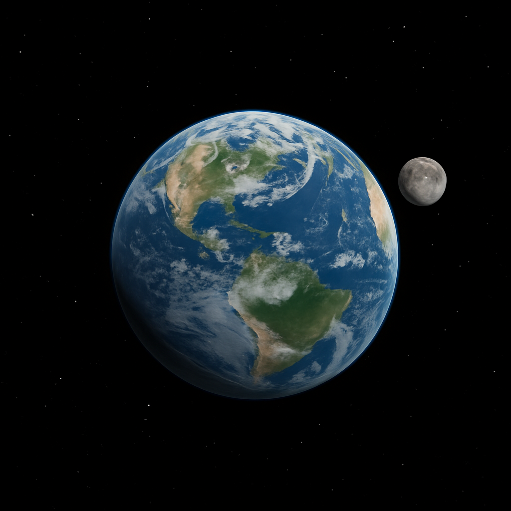 Aarde met maan