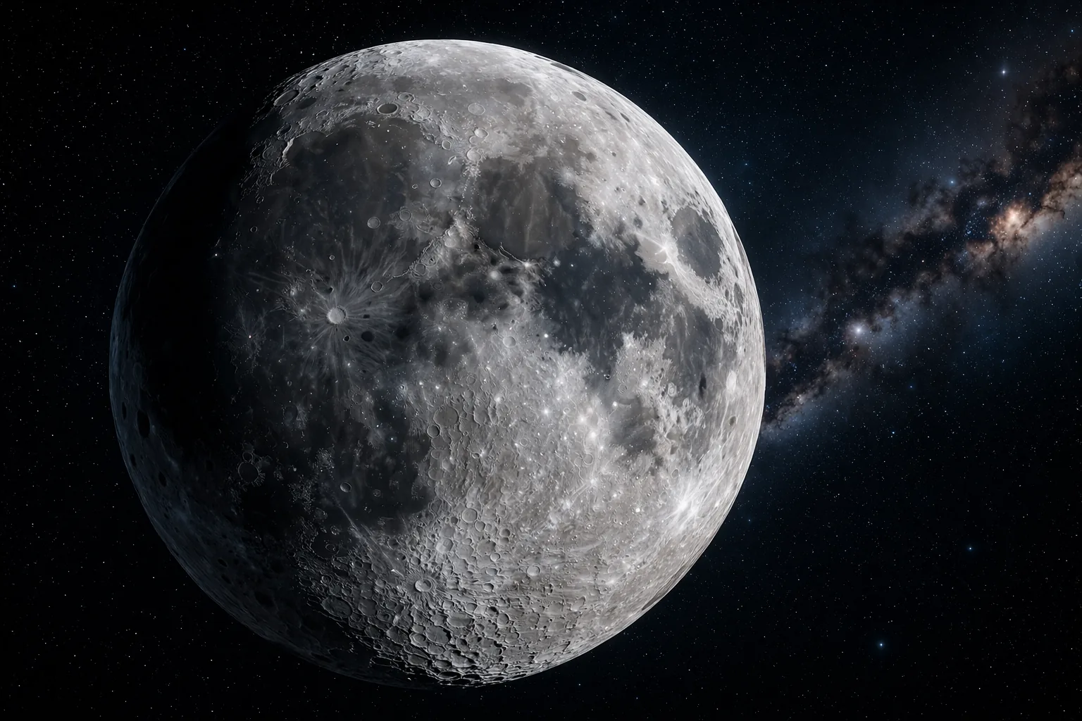 Maan boven de sterrenhemel