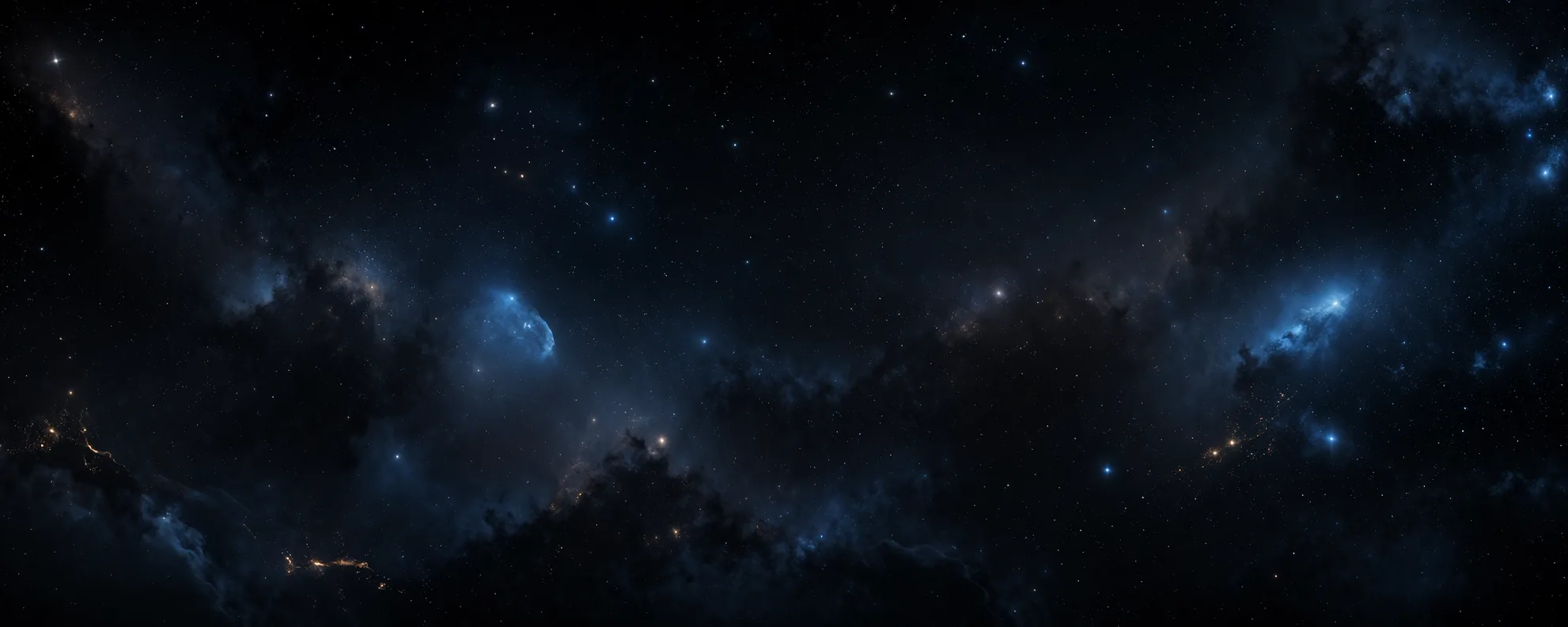 Panoramisch sterrenveld met nevels