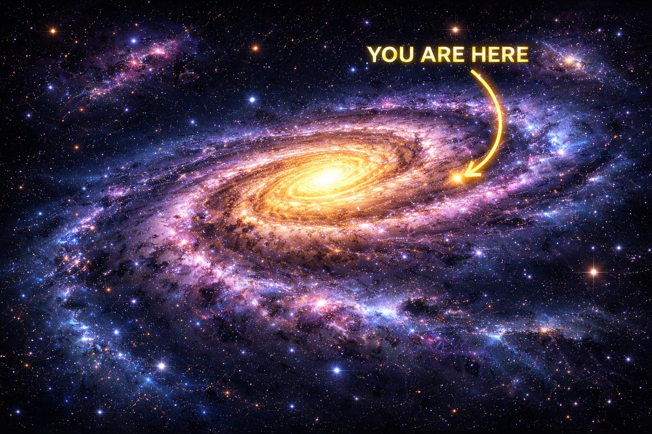 Waar wij zitten in de Melkweg