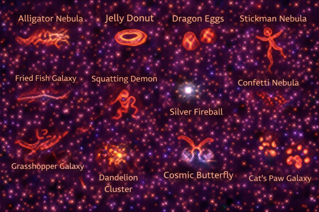 Alligator, donut en kosmische vlinder