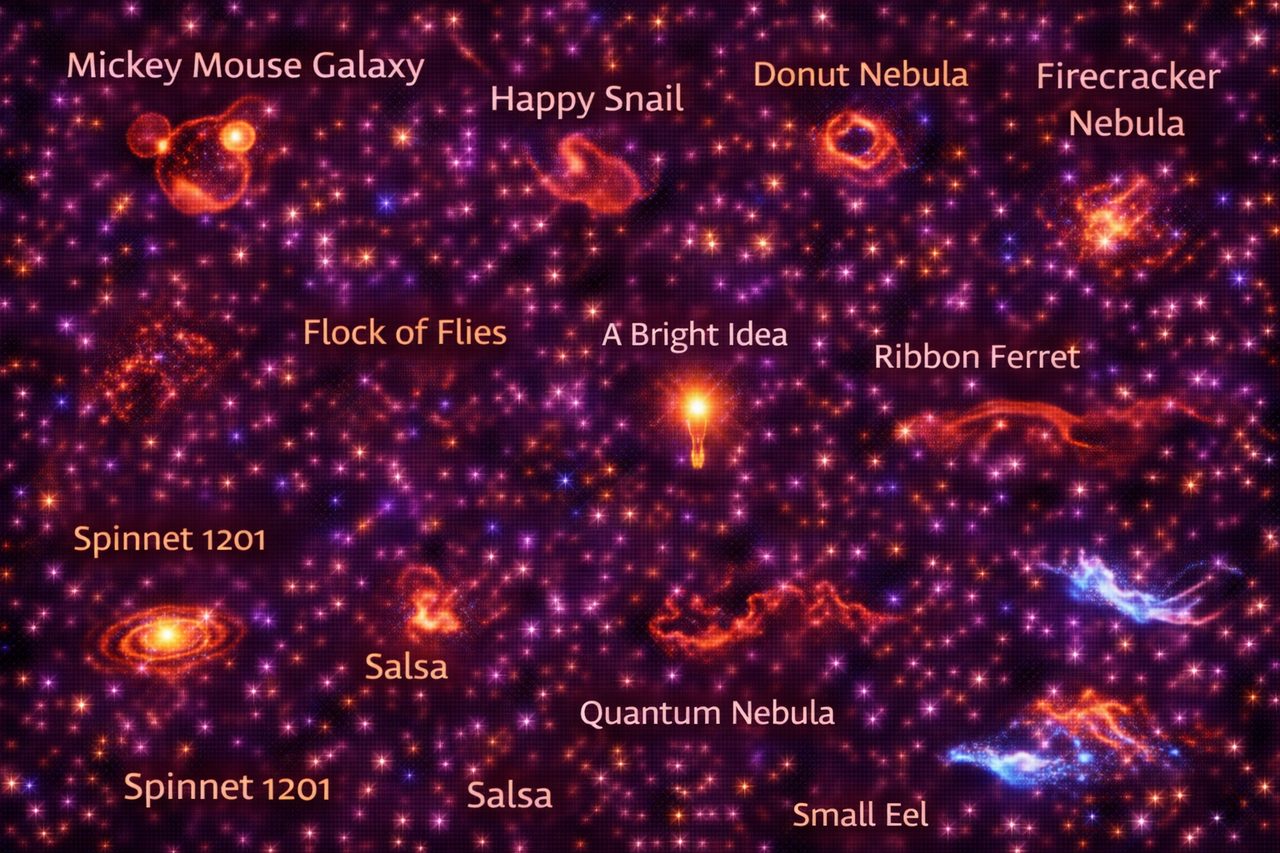 Mickey Mouse, donut en vuurwerknevel