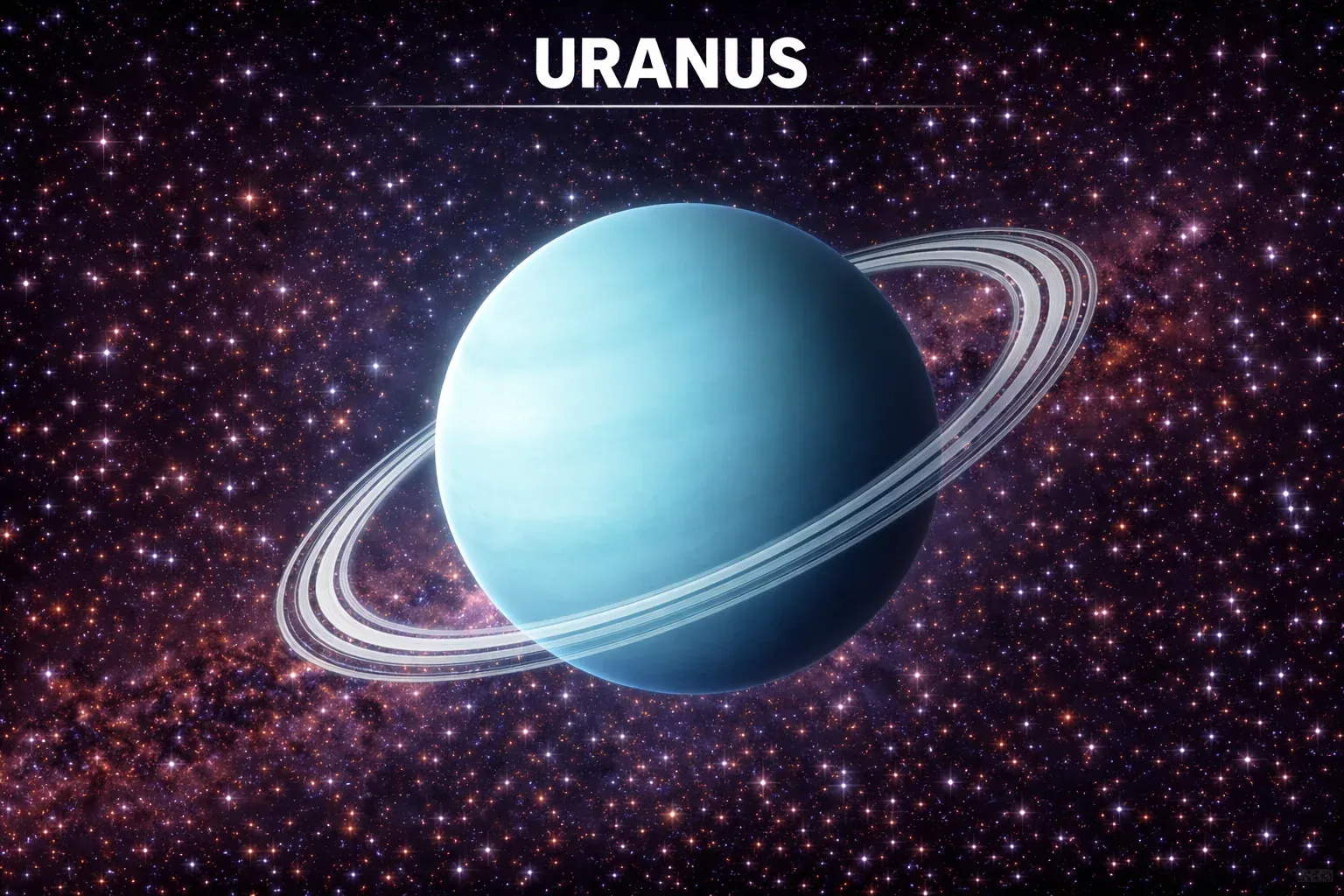 Groot portret van Uranus met ringen