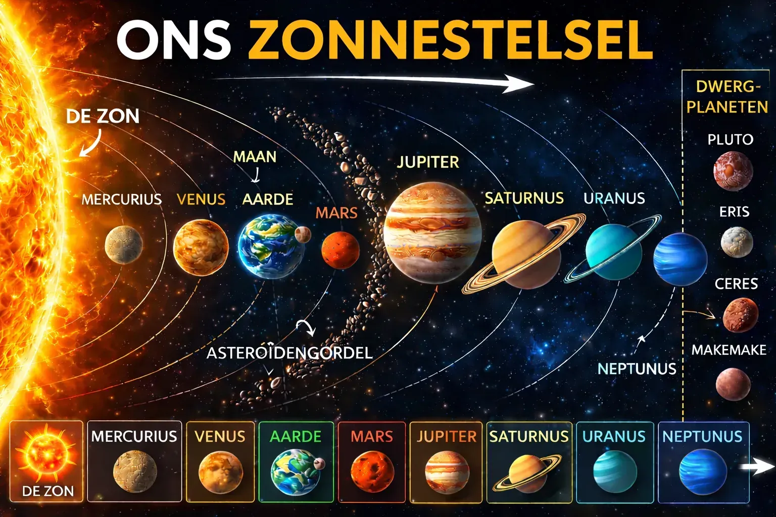 Nieuwe overzichtsposter van het zonnestelsel